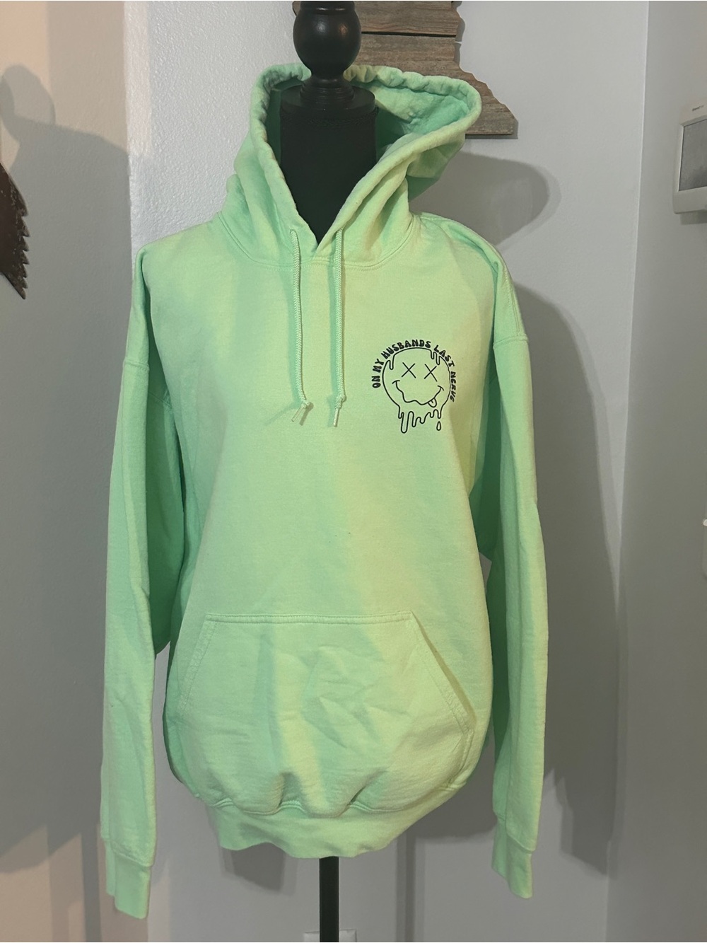 Gildan Mint Green Hooded ‘On My Husbands Last Nerve’ Sweatshirt